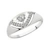 Product image 1 of the product “Women's Ring “Stone with Stone Lines” in 925 Sterling Silver with Cubic Zirconia ”