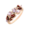 Product image 1 of the product “Women's Ring “Stone Cluster” in 585 Rose Gold with Cubic Zirconia and Amethyst ”