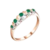 Artikelbild 1 des Artikels “Damenring „Steine mit Fächerfeldern“ aus 585 Bicolor-Gold mit Smaragd (synthetisch) “