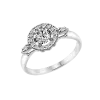 Product image 1 of the product “Women's Ring “Stone Halo with Side Ornament” in 925 Sterling Silver with Cubic Zirconia ”