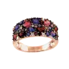 Product image 1 of the product “Women's Ring “Wide Stone Mosaic” in 585 Rose Gold with Amethyst and Garnet ”