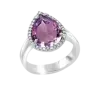 Artikelbild 1 des Artikels “Damenring „Tropfen im Steinkranz“ aus 925 Silber mit Zirkonia “
