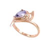 Product image 1 of the product “Women's Ring “Teardrop with Leaf” in 585 Rose Gold with Amethyst ”