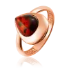 Product image 1 of the product “Women's Ring “Teardrop with Frame” in Gold-Plated 925 Sterling Silver with Amber ”