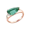Artikelbild 1 des Artikels “Damenring „Tropfen mit Steinbogen“ aus 585 Rotgold mit Zirkonia und Quarz “