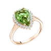 Product image 1 of the product “Women's Ring “Teardrop with Stone Halo” in 585 Rose Gold with Cubic Zirconia ”