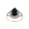Artikelbild 1 des Artikels “Damenring „Tropfen mit Steinkranz“ aus 585 Rotgold mit Zirkonia und Granat “