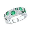 Product image 1 of the product “Women's Ring “Scattered Green Stones” in 925 Sterling Silver with Cubic Zirconia ”