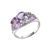Artikelbild 1 des Artikels “Damenring „Verstreute Ovale“ aus 925 Silber mit Zirkonia und Amethyst “