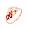 Product image 1 of the product “Women's Ring “Waves with Coloured Stones” in 585 Rose Gold with Cubic Zirconia and Amethyst ”