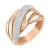Product image 1 of the product “Women's Ring “Waves with Pavé Stripes” in 585 Two-Tone Gold with Cubic Zirconia ”
