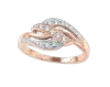 Product image 1 of the product “Women's Ring “Waves with Stone Rows” in 585 Rose Gold with Cubic Zirconia ”