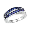 Artikelbild 1 des Artikels “Damenring „Zwei Reihen blaue Steine“ aus 925 Silber mit Zirkonia “