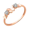 Artikelbild 1 des Artikels “Damenring „Zwei Steine mit Plättchen“ aus 585 Rotgold mit Zirkonia “