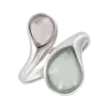 Artikelbild 1 des Artikels “Damenring „Zwei Tropfen“ aus 925 Silber mit Achat und Quarz “
