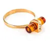 Product image 1 of the product “Women's Ring “Cylinder” in Gold-Plated 925 Sterling Silver with Amber ”