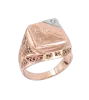 Product image 1 of the product “Men's Ring “Openwork Plate with Ornament” in 585 Rose Gold with Cubic Zirconia ”