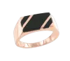 Artikelbild 1 des Artikels “Herrenring „Onyx mit Schrägstreifen“ aus 585 Rotgold mit Onyx “