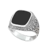 Artikelbild 1 des Artikels “Herrenring „Onyx-Quadrat mit Perlrand“ aus 925 Silber mit Onyx “