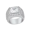 Artikelbild 1 des Artikels “Herrenring „Rechteckstein mit Steinbesatz“ aus 925 Silber mit Zirkonia “