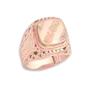 Product image 1 of the product “Men's Ring “Signet Plate with Ornament” in 585 Rose Gold ”