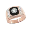 Artikelbild 1 des Artikels “Herrenring „Solitär auf Onyx“ aus 585 Bicolor-Gold mit Zirkonia “
