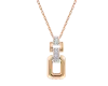 Product image 1 of the product “Chain “Rectangular Link with Stone Bar” in 585 Rose Gold with Cubic Zirconia ”