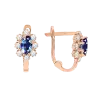 Artikelbild 1 des Artikels “Kinder-Ohrhänger „Blüte mit blauem Oval“ aus 585 Rotgold mit Zirkonia “