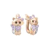 Artikelbild 1 des Artikels “Kinder-Ohrhänger „Katzen mit Schleife“ aus 585 Rotgold mit Zirkonia “
