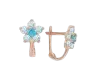 Artikelbild 1 des Artikels “Kinder-Ohrringe „Blüte mit blauen Steinen“ aus 585 Rotgold mit Zirkonia “