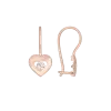 Product image 1 of the product “Children's Earrings “Heart with Stone” in 585 Rose Gold with Cubic Zirconia, Height 15 mm ”