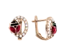 Product image 1 of the product “Children's Earrings “Ladybird” in 585 Rose Gold with Cubic Zirconia, Height 11 mm ”