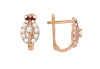 Product image 1 of the product “Children's Earrings “Ladybird” in 585 Rose Gold with Cubic Zirconia, Height 11 mm ”