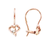 Product image 1 of the product “Children's Earrings “Open Heart” in 585 Rose Gold with Cubic Zirconia, Height 15 mm ”