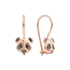 Product image 1 of the product “Children's Earrings “Panda” in 585 Rose Gold with Diamonds ”