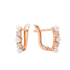 Product image 1 of the product “Children's Earrings “Pearls with Stones” in 585 Rose Gold with Cubic Zirconia and Pearls ”
