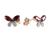 Artikelbild 1 des Artikels “Kinder-Ohrringe „Schmetterling mit Granatflügeln“ aus 585 Rotgold mit Zirkonia und Granat “