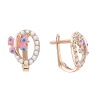 Artikelbild 1 des Artikels “Kinder-Ohrringe „Schmetterling mit rosa Emaille“ aus 585 Rotgold mit Zirkonia, Höhe 11 mm “