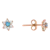 Artikelbild 1 des Artikels “Kinder-Ohrstecker „Blüte mit blauem Mittelstein“ aus 585 Rotgold mit Zirkonia “