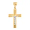 Artikelbild 1 des Artikels “Kreuz-Anhänger „Gerilltes Kreuz mit Kruzifix“ aus 585 Gelbgold “
