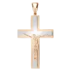 Artikelbild 1 des Artikels “Kreuz-Anhänger „Mit Kruzifix auf Weißgold-Fläche“ aus 585 Bicolor-Gold, Höhe 50 mm “