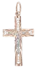 Product image 1 of the product “Cross Pendant “Openwork with Crucifix” in 585 Two-Tone Gold, Height 36 mm ”