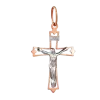 Artikelbild 1 des Artikels “Kreuz-Anhänger „Mit Kruzifix durchbrochen“ aus 585 Bicolor-Gold, Länge 42,0 mm “
