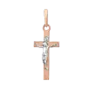 Product image 1 of the product “Cross Pendant “Slim with Crucifix” in 585 Two-Tone Gold with Diamonds ”