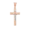 Product image 1 of the product “Cross Pendant “Plain with Crucifix” in 585 Two-Tone Gold, Height 54 mm ”