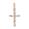 Product image 1 of the product “Cross Pendant “With Crucifix and Corner Stones” in 585 Two-Tone Gold with Diamonds, Height 28 mm ”