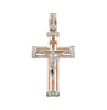 Product image 1 of the product “Cross Pendant “With Crucifix and Stone Rows” in 585 Two-Tone Gold with Cubic Zirconia ”