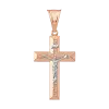 Product image 1 of the product “Cross Pendant “With Meander Pattern” in 585 Two-Tone Gold ”