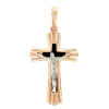 Product image 1 of the product “Cross Pendant “With Black Inlay” in 585 Rose Gold, Height 37 mm ”