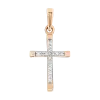 Artikelbild 1 des Artikels “Kreuz-Anhänger „Mit Steinreihe“ aus 585 Rotgold mit Brillanten, Höhe 24 mm “